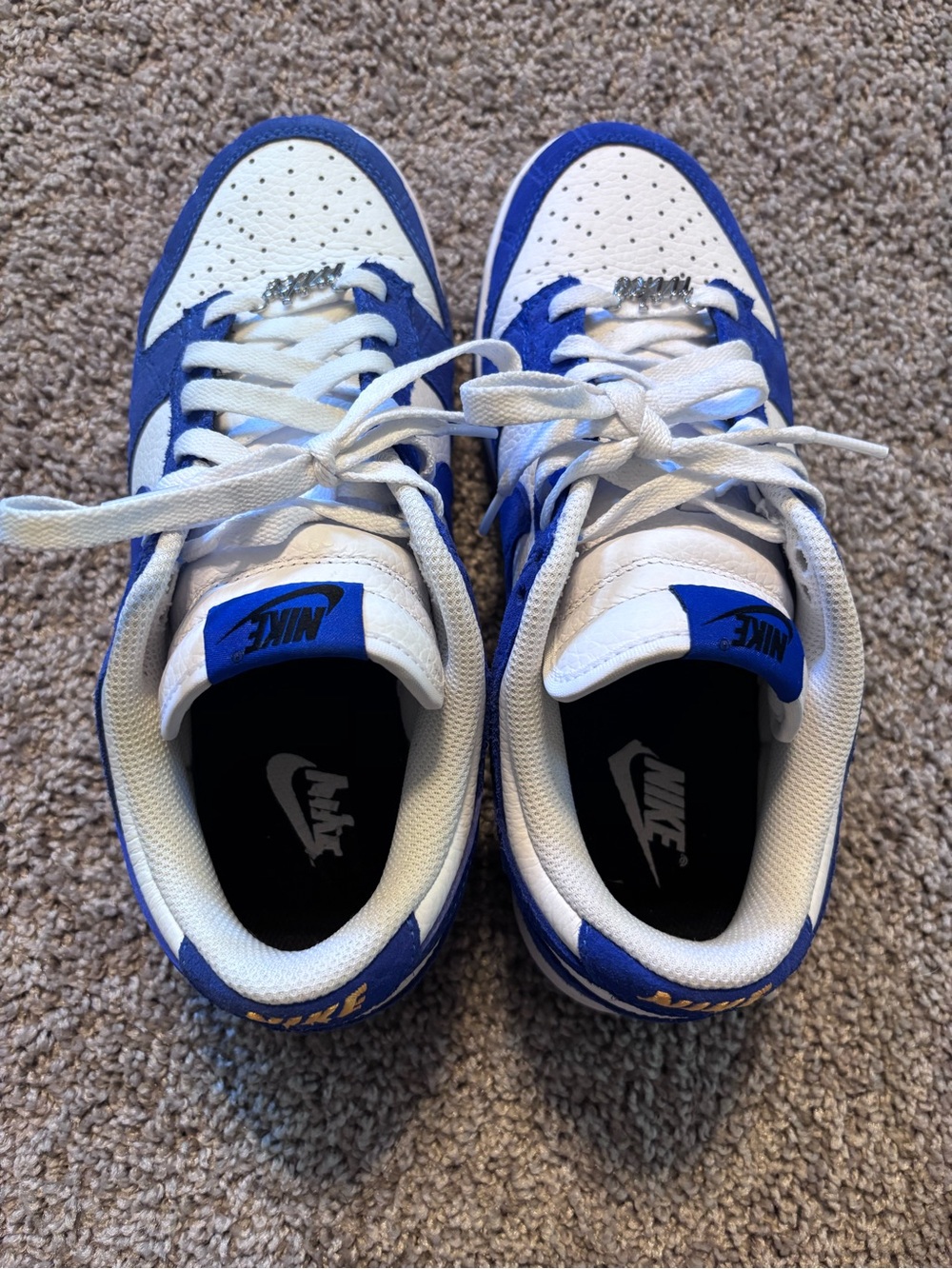 Nike dunks blue/white crocodile suede - Picture 6 of 6